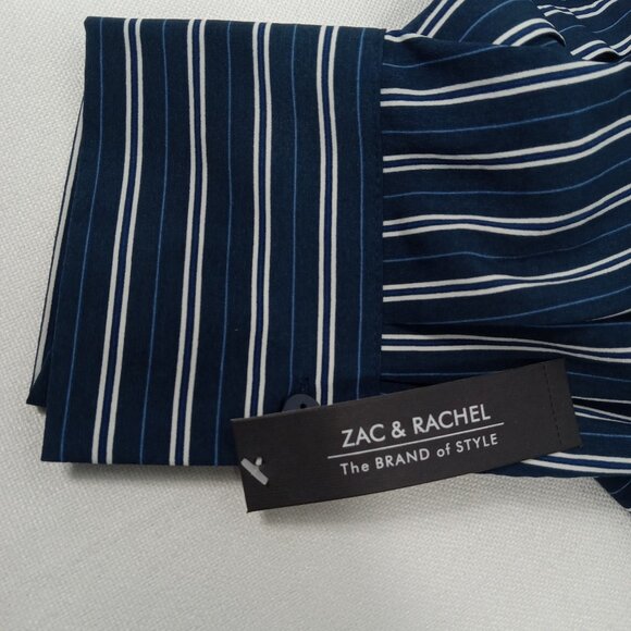 ZAC & RACHEL Women's Blue Striped Long Sleeve Button Front Shirt Size XL NWT - Picture 9 of 13